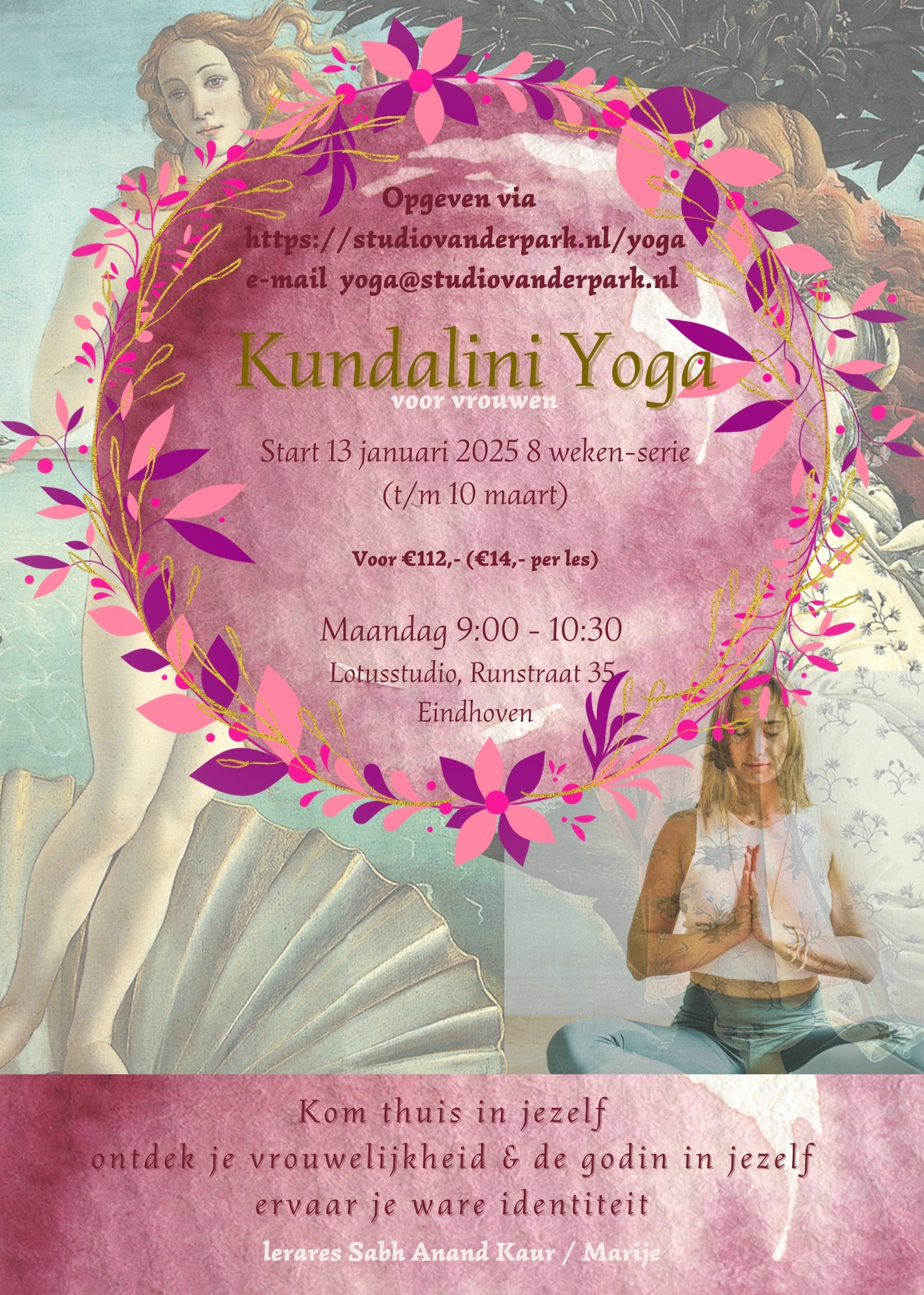 KY flyer Vrouwenserie 2025 kundalini yoga les 8 weken eindhoven lotusstudio maandag